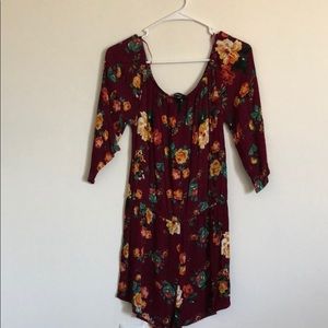 Maroon floral romper